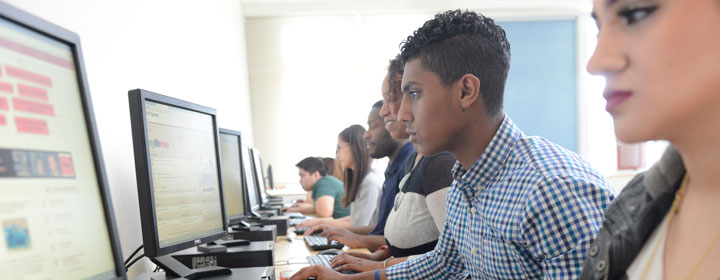 BHCC students working on computers in the lab
