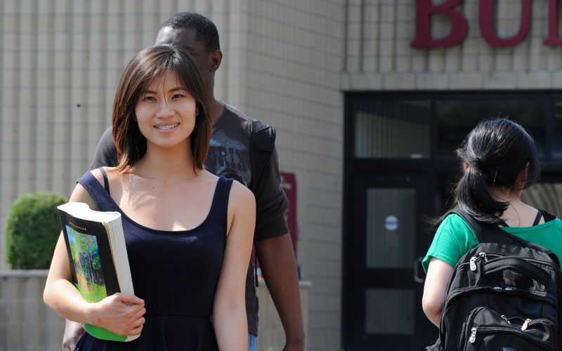 BHCC student at the entrance