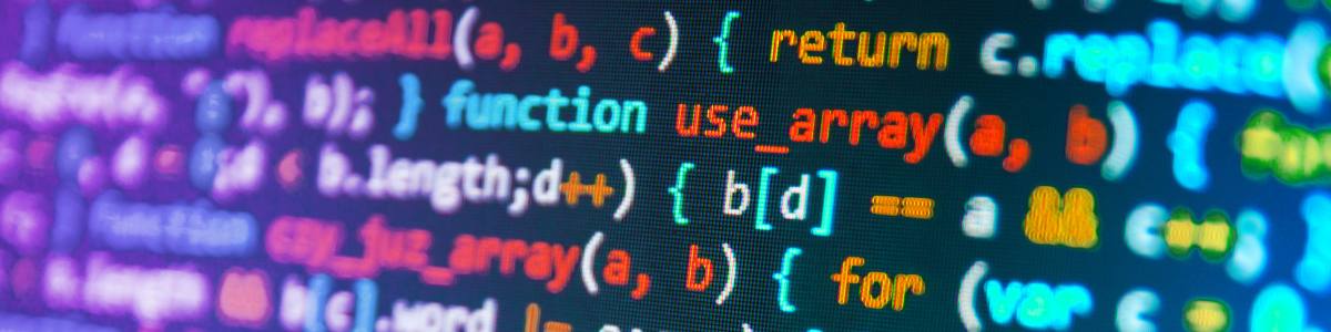 The image shows a screen with some javascript code but only the middle part of the lines.
