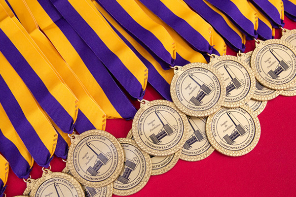 Medals on a table