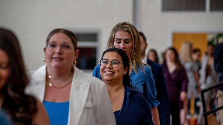 nursing students marching in