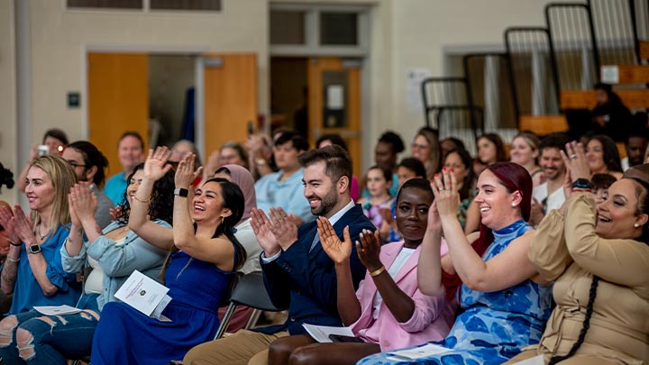 nursing students clapping in audience