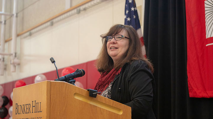 Kristen speaking at the celebration