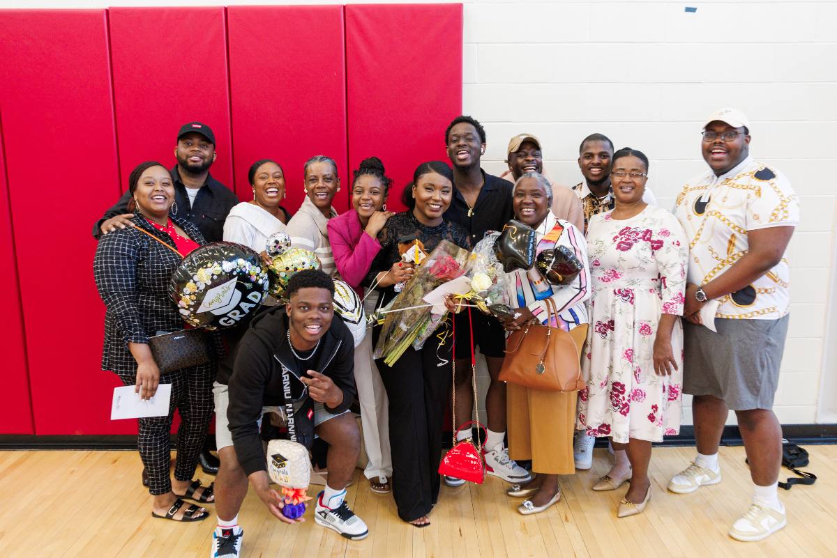 Nursing student with family