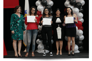 thumbnail of students with their awards 