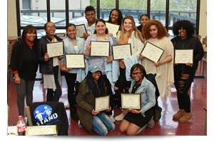 thumbnail of students with their certificate 