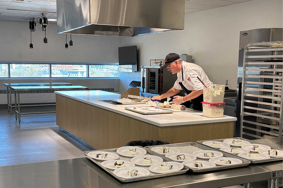 Chef making a cake