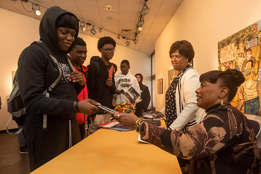 Bernice king at book signing