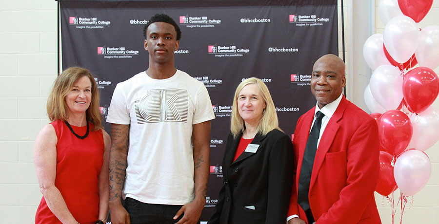 Fredens Deneus with Loreto Jackson, Julie Elkins and his coach