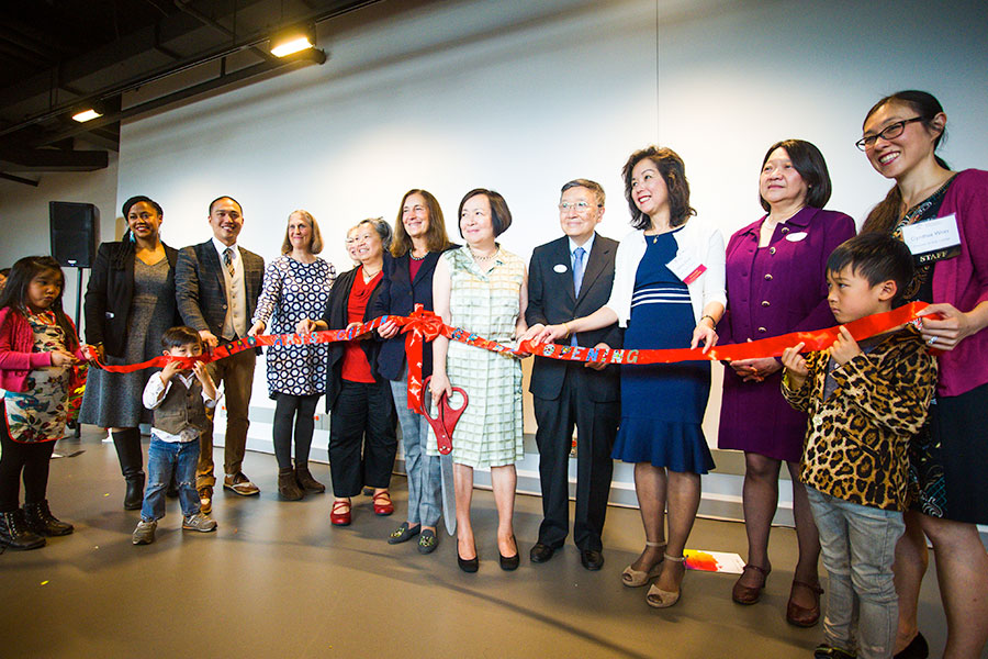 ribbon cutting ceremony at Pao Center