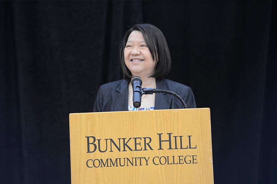 pam eddinger speaking at voices of hunger 