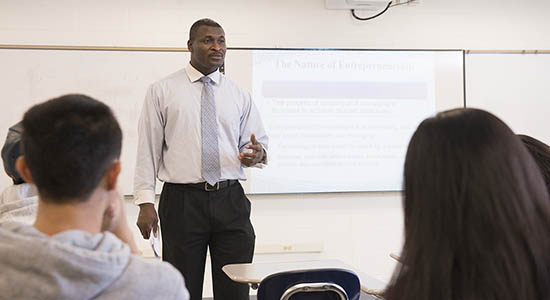 instructor in classroom