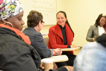 Elizabeth Lindsey in BHCC classroom