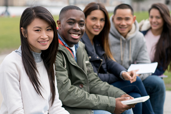 Students posing