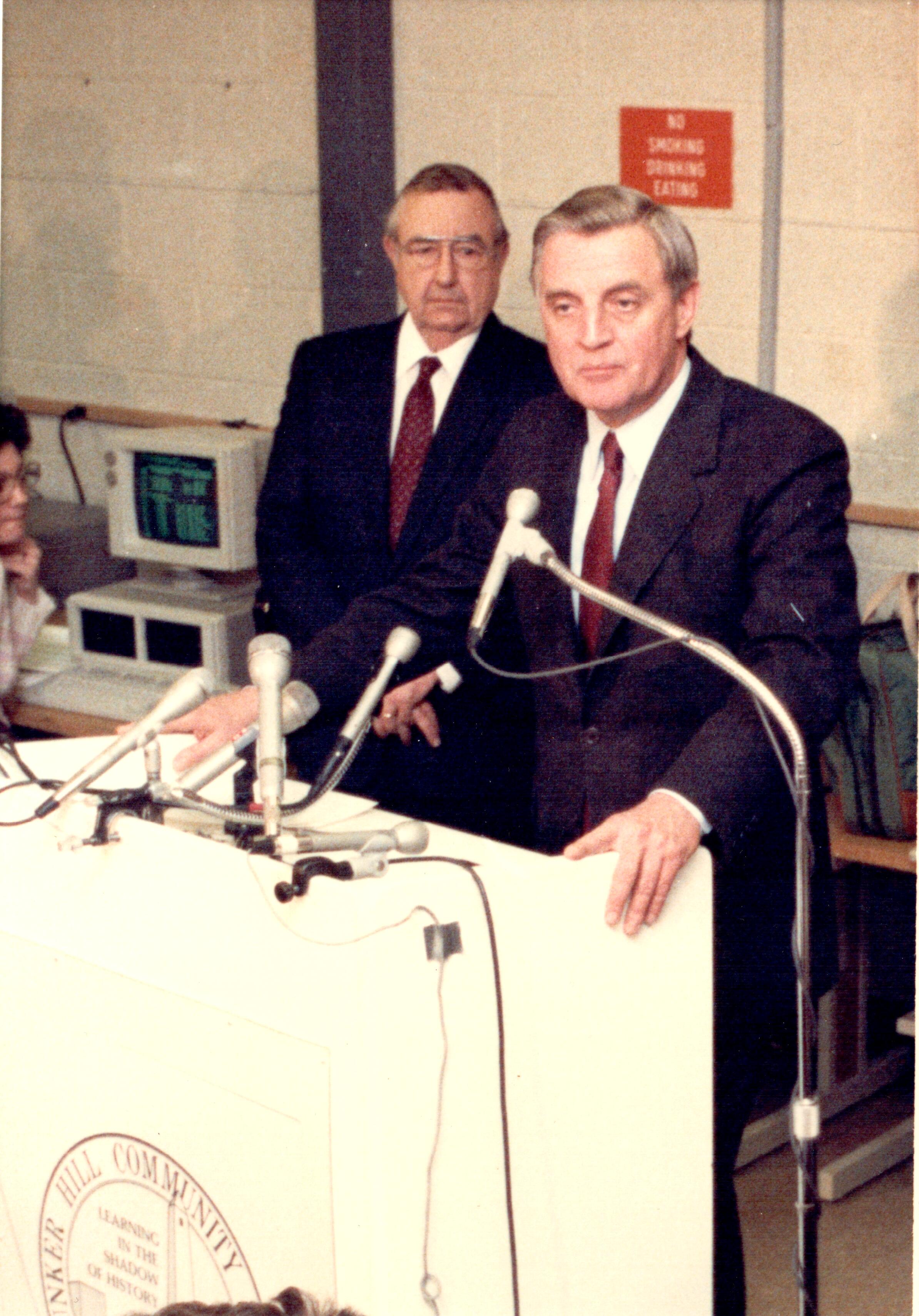 Flynn84_BosMayor.jpg - Former Boston Mayor Flynn speaking at Bunker Hill