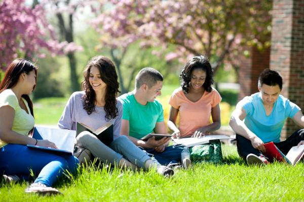 Students studying