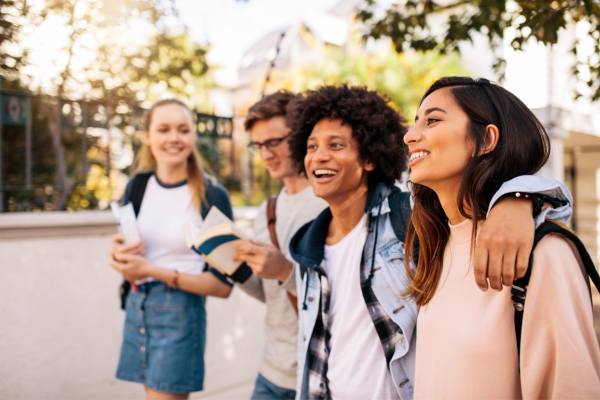 Some students laughing