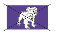 Bulldog Mascot Logo Mistake Purple