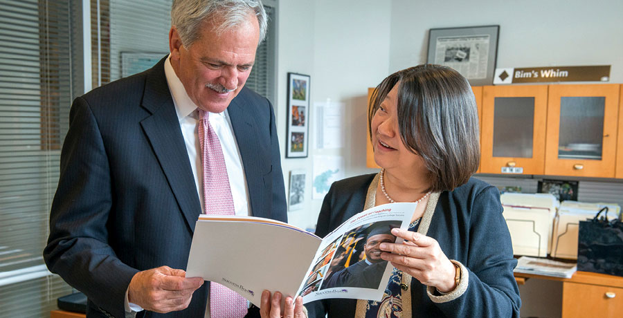 Boston Foundation President and CEO Paul Grogan with BHCC President Pam Eddinger