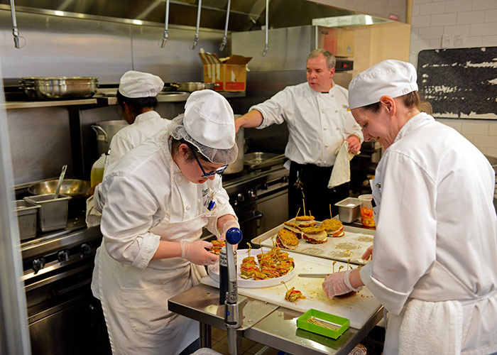 BHCC culinary students preparing food