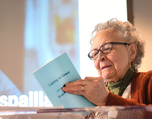 Distinguished Artist and Scholar in Residence Rhina Espaillat introduces audience to the “nine muses” and what they bring to one’s creative and/or teaching process.