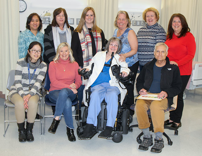 Nurse Education faculty celebrate program success. (top, left-right) Crispina Capitulo-Ampane; Karen Murray; Kristen Wenger, Chair; Elizabeth Tobin, Director; Olga Sullivan; Margaret Cifuni. (bottom, left-right) Betty Cheng; Paula Hayes; Deborah Westaway; Robert Fleagle. Faculty not present: Donna Bishop; Phanny Chhoeun; Thomas Scully; Barbara Spracklin; Jennifer Cocio-Thompson.