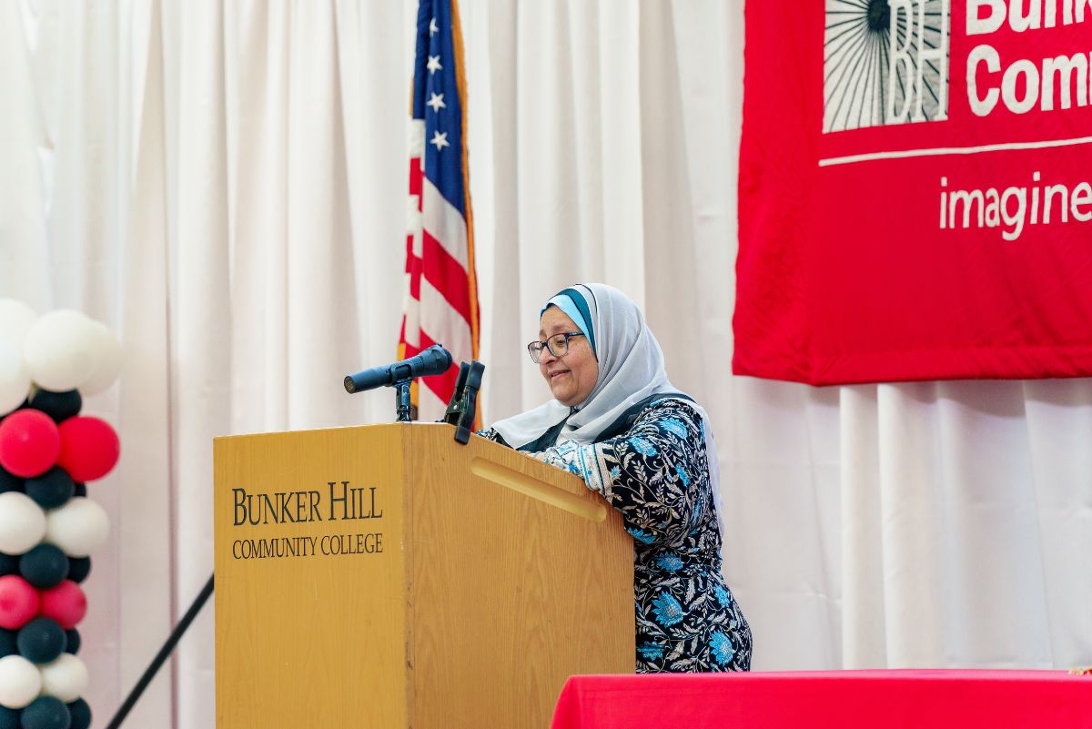 Faculty at podium