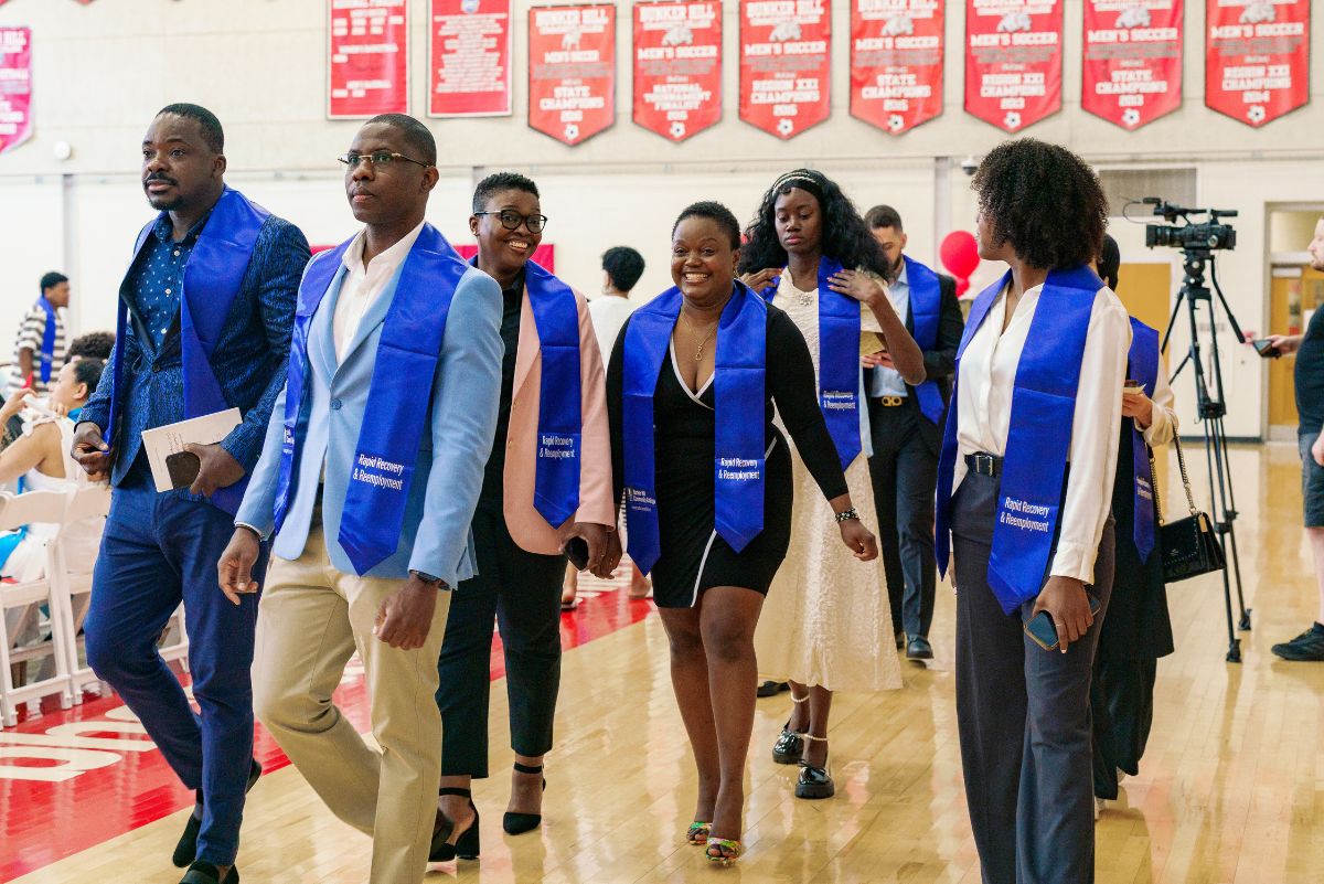 Students walking