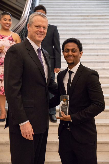 Mussie Teshome Demisse and Governor Baker