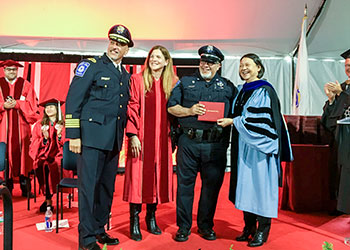 BHCC President Pam Eddinger with BHCC Police Officers