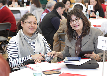 groups at discussion tables