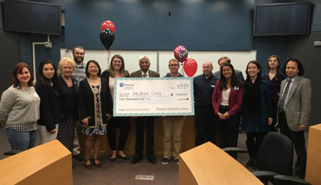 Michael (MJ) Craig receives second place prize in the national StatCrunch Statistics Education Contest, a scholarship sponsored by Pearson Education.