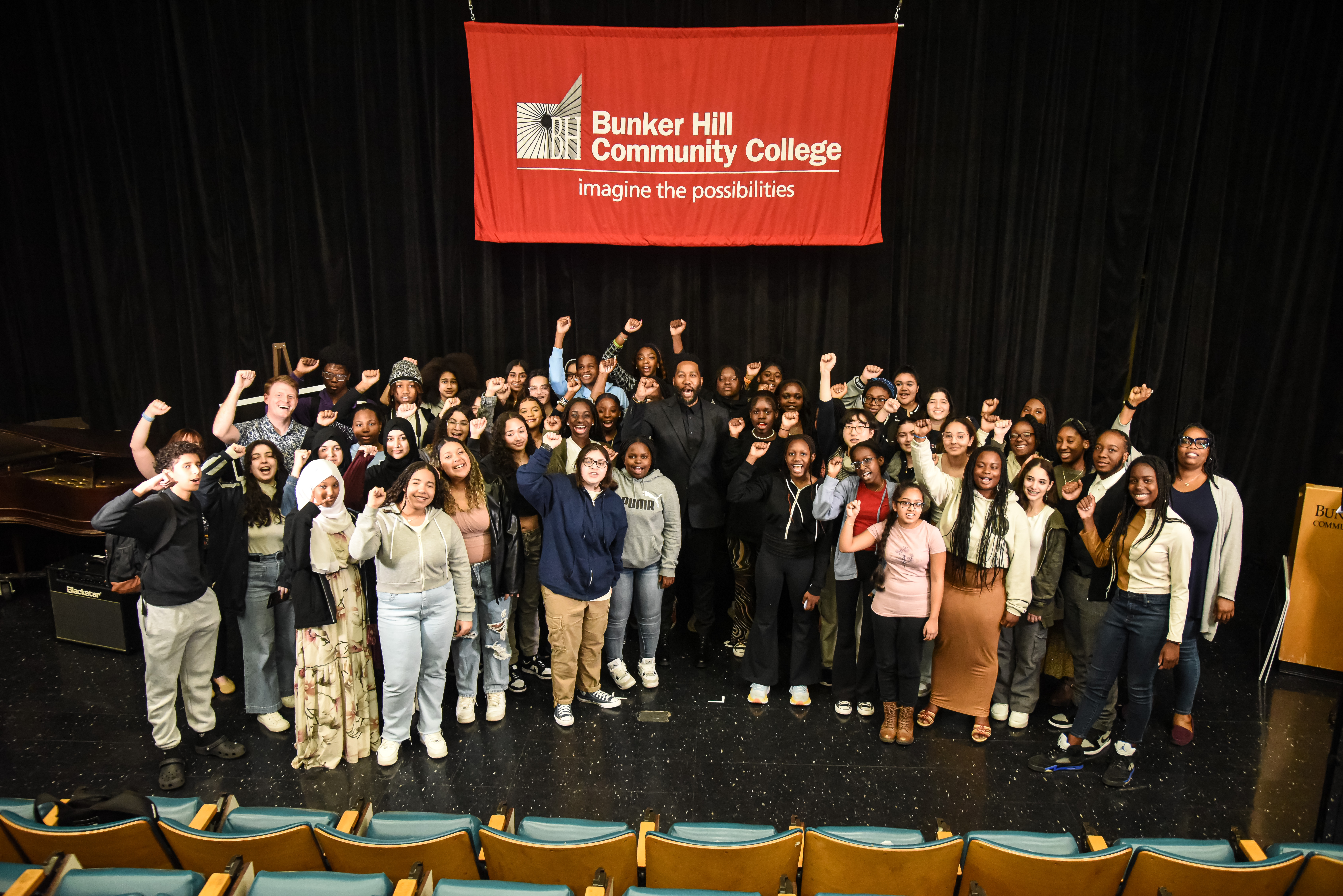 Group of students with Ndaba Mandela