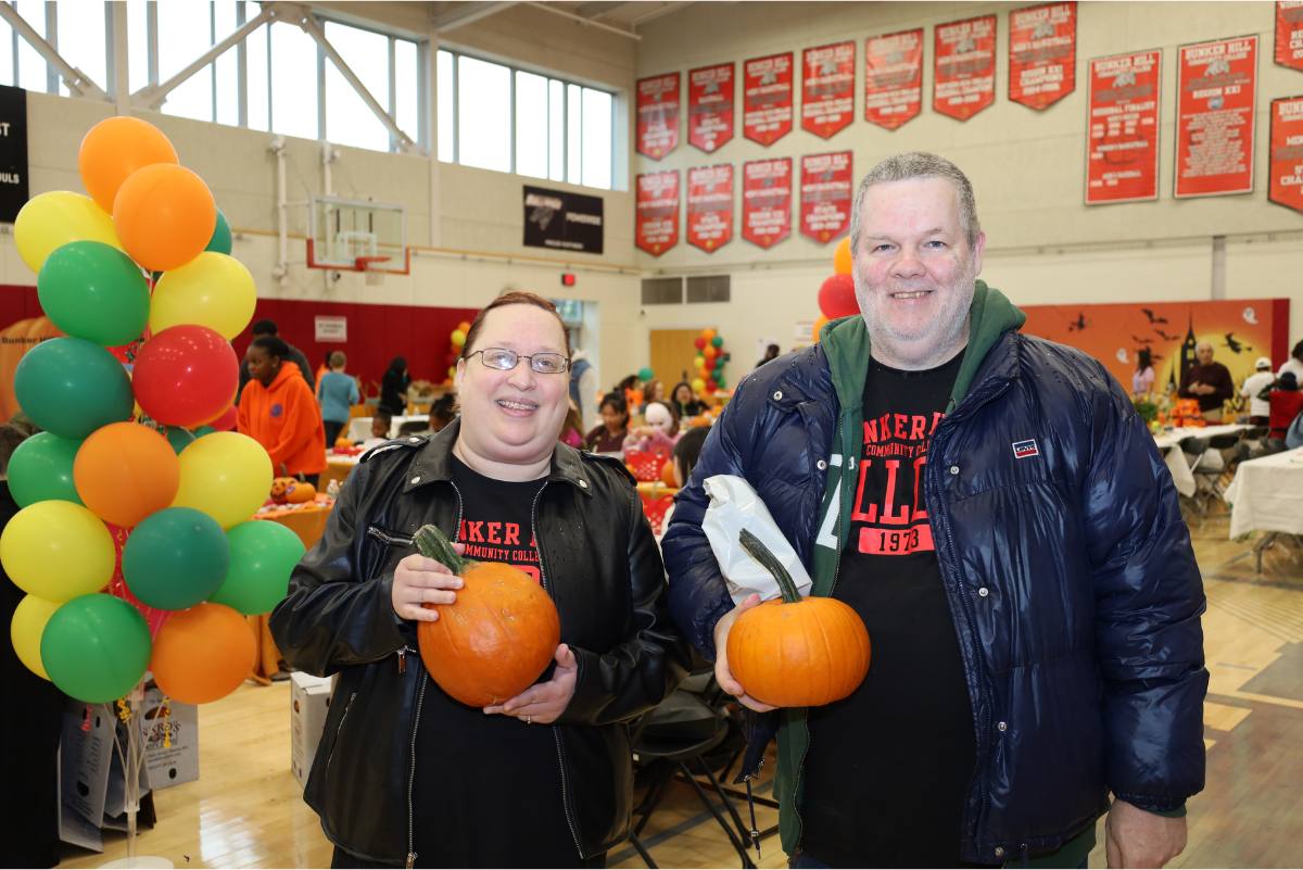 people with pumpkins