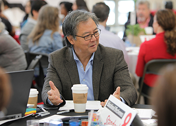 table discussion at the retreat