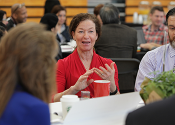 table discussion at the retreat