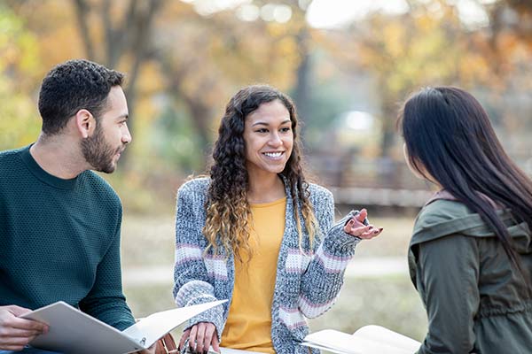 Three Students Outdoors