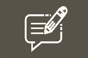 News brief icon speech bubble with pencil